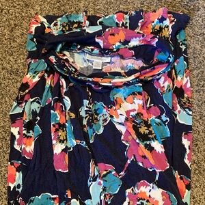 Floral Motherhood Maternity Small Strapless Dress